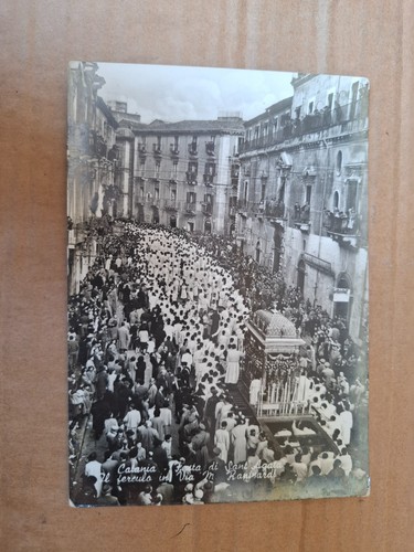 Cartolina catania processione - catania,